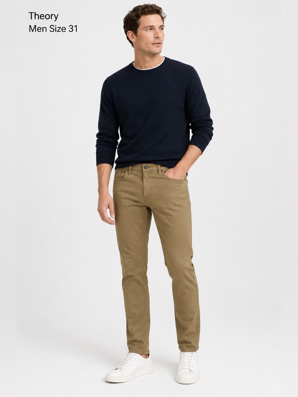 Theory Men's Haydin Slim Straight Pants Size 31 Khaki
